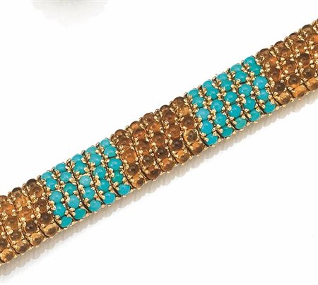 Bracciale, Pomellato, in oro giallo, turchesi e citrinirealizzato come un...