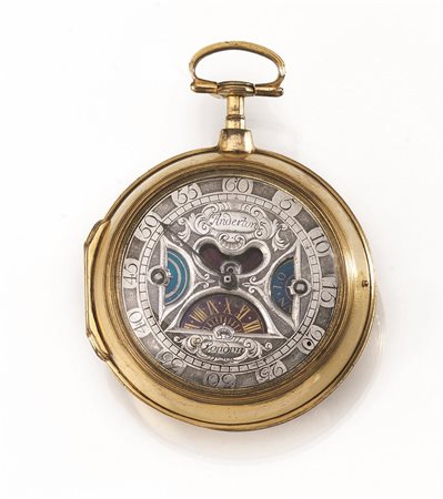 OROLOGIO DA TASCA, ROBERT ANDERTON, LONDRA 1685, IN OTTONE DORATOCassa in...