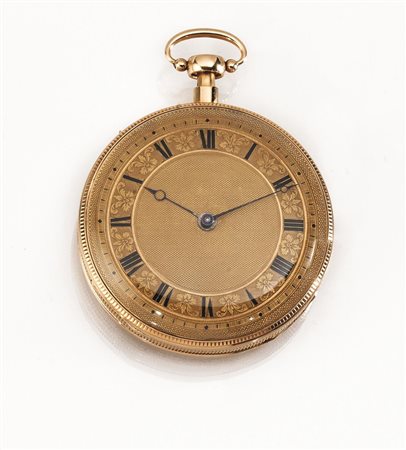 OROLOGIO DA TASCA CON RIPETIZIONE ORE, ANONIMO SVIZZERO 1830 CIRCA, IN ORO 18...