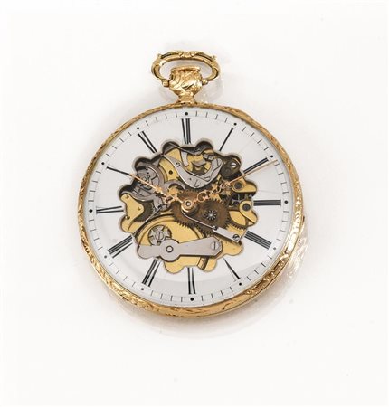 OROLOGIO DA TASCA CON RIPETIZIONE ORE E QUARTI, DUSSUC A LYON, 1830 CIRCA, IN...