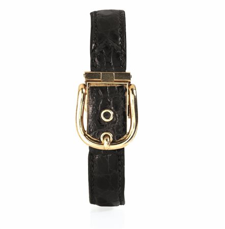 BRACCIALE OROLOGIO PER SIGNORA HERMES, PARIS, CASSA N. 60'395, IN ORO GIALLO...