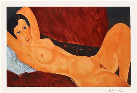 AMEDEO MODIGLIANI Nudo disteso Litografia d’après su carta, numera ta in 99...