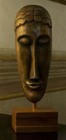 AMEDEO MODIGLIANI Testa di Cariatide, sezione Scultura in Bronzo brunito, 99...