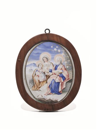 MINIATURA SU PERGAMENA, EMILIA, SECOLO XVIIIraffigurante la Sacra Famiglia,...