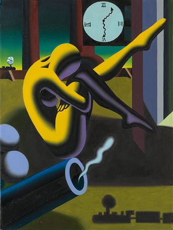 Kostabi Mark (Los Angeles 1960) - "Ammunition" 1998 olio su tela, cm 60x46...