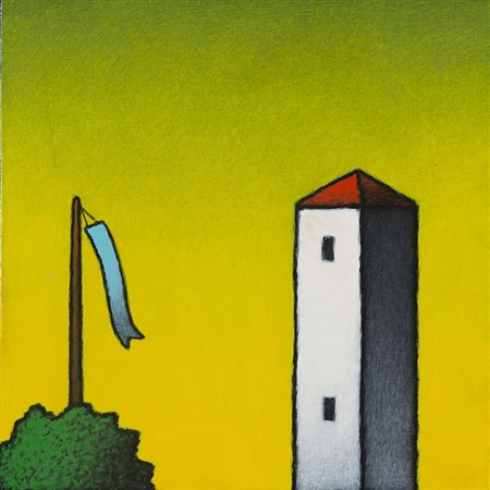 Tino Stefanoni (Lecco 1937) - "Senza titolo" 1989 acrilico su tela, cm 35x35...