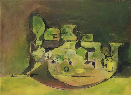 Graham Sutherland (Londra 1903 - 1980) - "Rock Form" 1974 tecnica mista su...