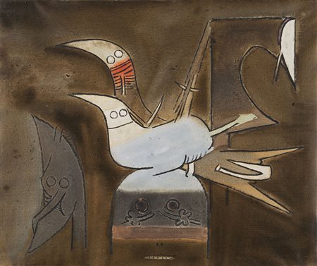 Wilfredo Lam (Sagua La Grande 1902 - Parigi 1982) - "Senza titolo" 1973 olio...