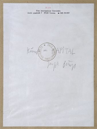 Joseph Beuys (Kleve 1921 - Dusseldorf 1986) - "Kunst Kapital (partitura)"...