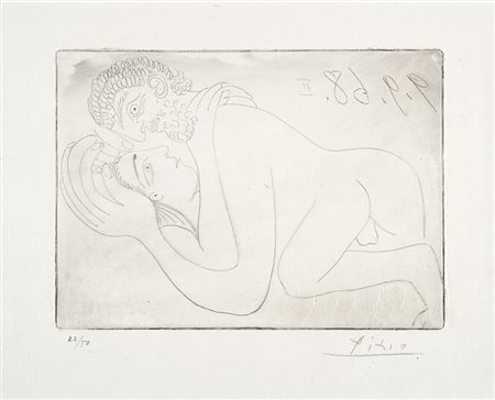 Pablo Picasso (Malaga 1881 - Mougins 1973) - "Couple d'Amoureux (Raphaël et...