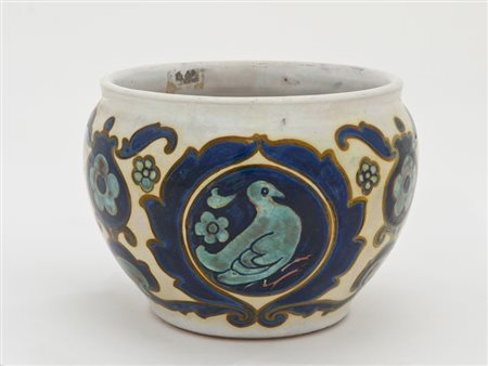 Galileo Chini (Firenze 1873 - 1956) - Vaso in gres smaltato a lustri...