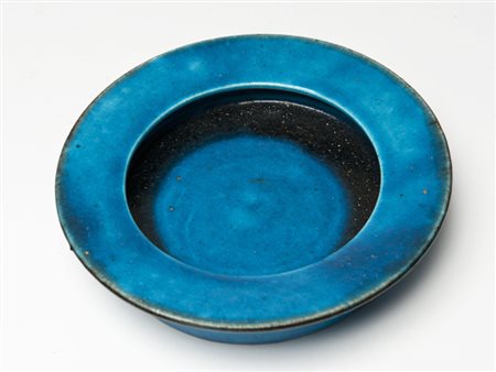 Bruno Gambone (1936) - Posacenere in ceramica invetriata turchese. Anni 50/60...