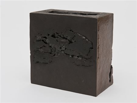 Carlo Zauli (1926 - 2002) - Vaso parallelepipedo della serie “Zolle” in grès...