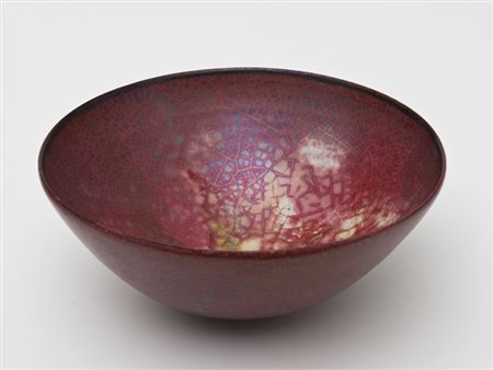 Carlo Zauli (1926 - 2002) - Ciotola in ceramica smaltata nei toni del rosso e...