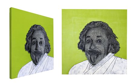 DRILL MONKEYS Duo artistico 1983 - 1985 ALBERT EINSTEIN 2014 Tecnica mista,...