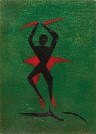 LUIGI FILLIA Revello 1904 - Torino 1936 Balletto, 1928 olio su tela, cm 70 x...