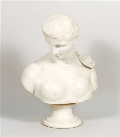 FIGURA CLASSICA busto in marmo h cm 43 CLASSIC FIGURE, MARBLE BUST