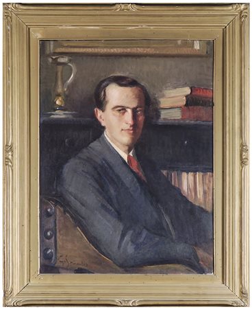 GAETANO SPINELLI (1887-1945) Ritratto di Paolo Ciardi Duprè olio su tela,...