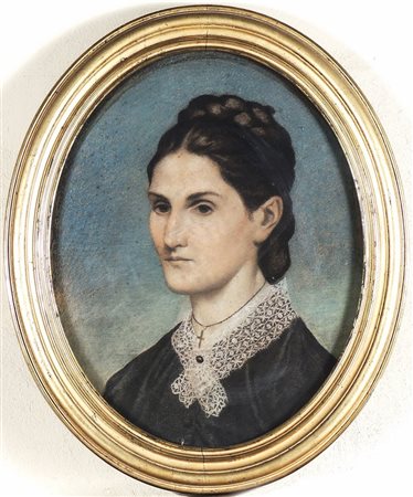 GIOVANNI DUPRÈ (1817-1882) Ritratto della figlia Giuseppina pastello su carta...