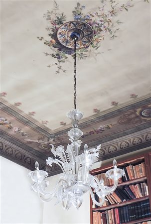 LAMPADARIO IN VETRO SOFFIATO INCOLORE Murano, fine del XIX/inizio del XX...