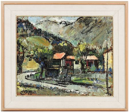 ERMANNO TOSCHI (1906-1999) Paesaggio campestre 1964 olio su tela, firmato e...