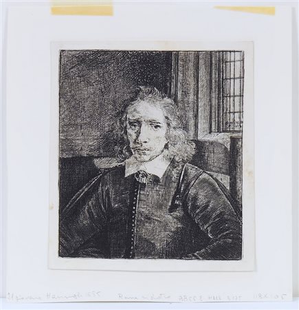 REMBRANDT VAN RIJN (1606-1669) Il giovane Haring 1955 acquaforte postuma cm...