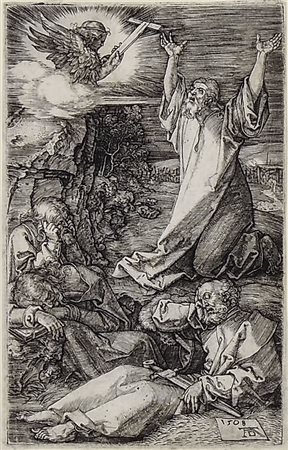 ALBRECHT DÜRER (1471-1528) Cristo sul Monte degli Ulivi incisione, in...