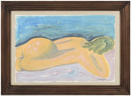 RUGGERO ALFREDO MICHAHELLES (1898-1976) Nudo gouache su carta, firmato, in...