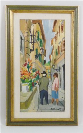 RODOLFO MARMA (1923-1999) Attilio il fioraio di Santo Spirito 1978 olio su...