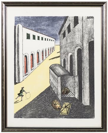 GIORGIO DE CHIRICO (1888-1978) Lo sgombero 1970 litografia, es XII/XXV,...