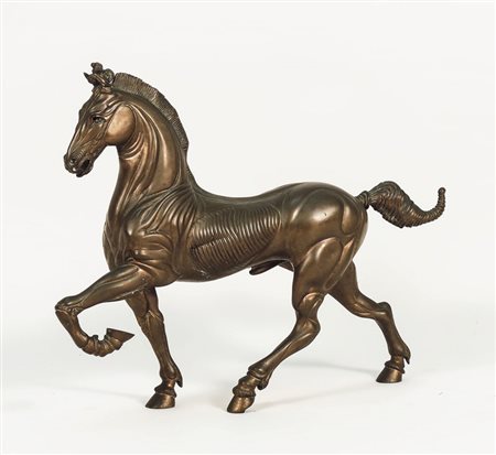 LUDOVICO DE LUIGI Cavallo 1979 scultura in bronzo, es 85/1000, firmata e...