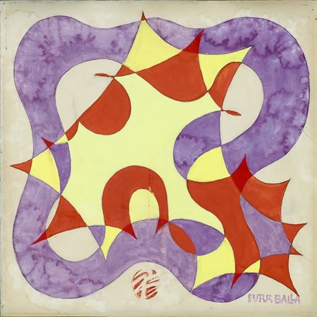 GIACOMO BALLA (1871-1958) Linee di forza (motivo decorativo) 1920-30 tempera...