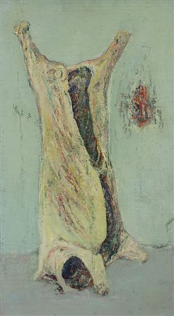 Vespignani Renzo Manzo, 1951 olio su tavola, cm. 82x44,5 firmato in basso a...