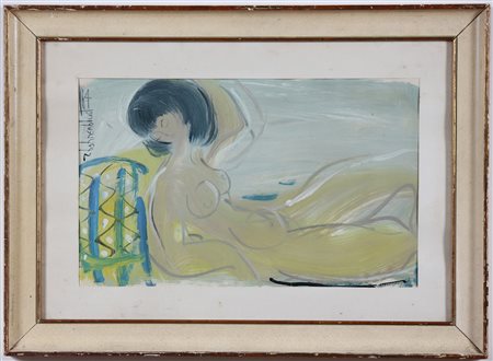 BOHNENBLUST ROGER (1929 - 1979) Figura femminile. Tecnica mista su cartone....