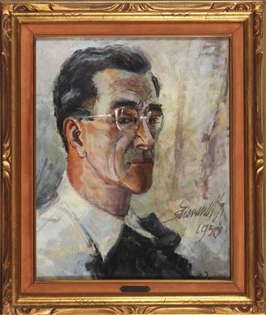 RAIMONDO GIOVANETTI DA CORREGGIO (1898 - 1978) Autoritratto. 1950. Olio su...