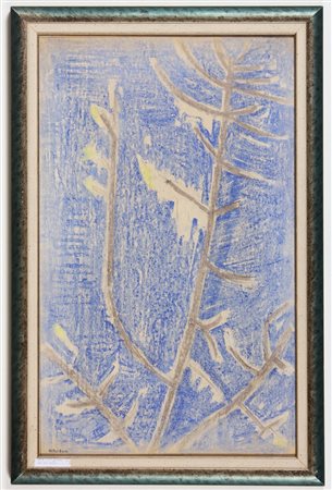 DEL BON ANGELO (1898 - 1952) Abeti. pastello su carta intelata. Cm 41,00 x...