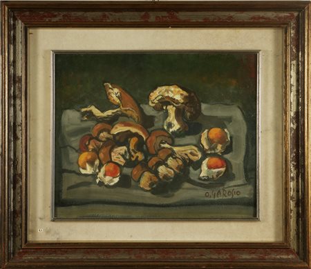 GAROSIO OTTORINO (1904 - 1980) Funghi. Olio su compensato. Cm 55,00 x 46,00....