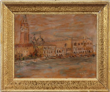 DEL BON ANGELO (1898 - 1952) Venezia P.zza S.Marco. 1934. Olio su...