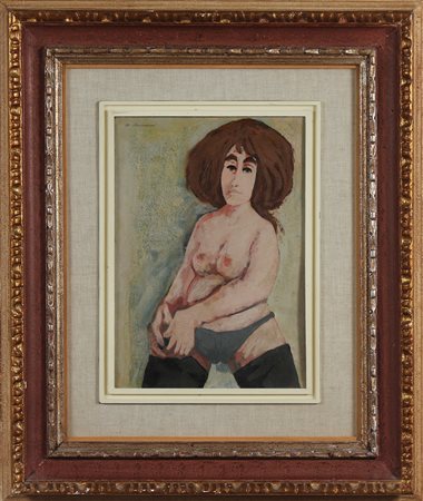 BOCCACCI MARCELLO (1914 - 1996) Nuda toscana. 1957. Olio su cartone. Cm 25,00...