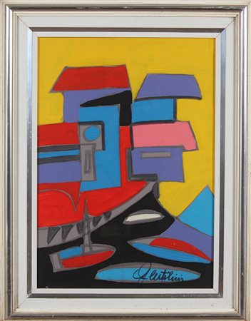 GENTILINI ALDO (1911 - 1982) Senza titolo. Tempera su tela. Cm 50,00 x 70,00....