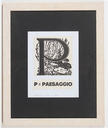 SARENCO (ISAIA MABELLINI) (n. 1945) P-Paesaggio. 1965. Collage su cartone. Cm...