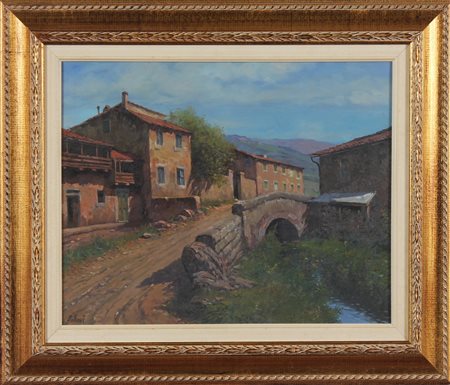 PALLINI CLAUDIO (n. 1937) Senza titolo. Olio su tela . Cm 50,00 x 40,00....