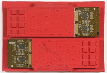 JANNINI ERNESTO (n. 1950) Doppio Rosso. 1995. Acrilico e Hardware su tela. Cm...