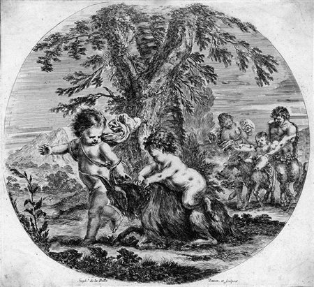 Della Bella, Stefano(Firenze 1610 &ndash; 1664)DUE FANCIULLI GIOCANO CON UNA...