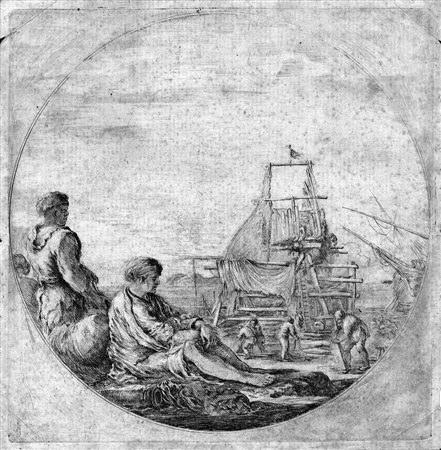 Della Bella, Stefano(Firenze 1610 &ndash; 1664)MARINAIO BIANCO SEDUTO E...