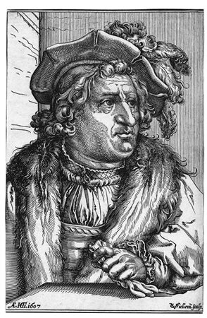Van Sichem I, Christoffel (Amsterdam 1546 - 1624)NOBILUOMO CON CAPPELLO DI...