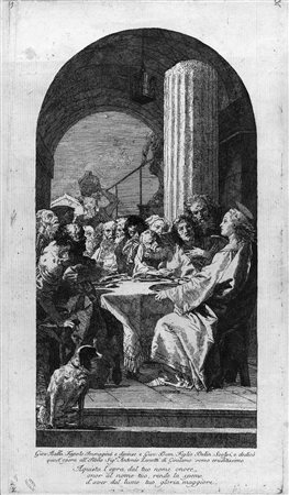 Tiepolo, Giandomenico(Venezia 1726 - 1804)L&rsquo;ULTIMA CENAAcquaforte. mm...