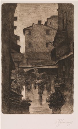 Signorini, Telemaco(Firenze 1835 &ndash; 1901)VIA DEGLI SPEZIALI IN INVERNO....