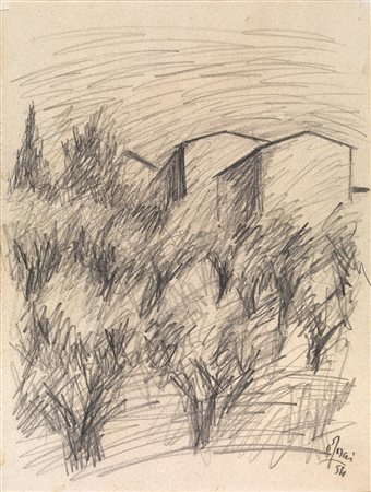 Rosai, Ottone(Firenze 1895 &ndash; Ivrea 1957)PAESAGGIO CON TRE...