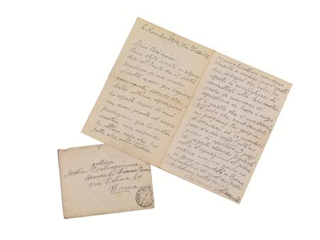 GEMITO, Vincenzo (1852-1929). Lettera autografa firmata, 3 pagine in 8vo (con...